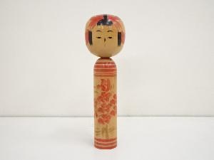 JAPANESE FOLK CRAFT / WOODEN KOKESHI DOLL / 24.4cm / SIGNED ARTISAN WORK 